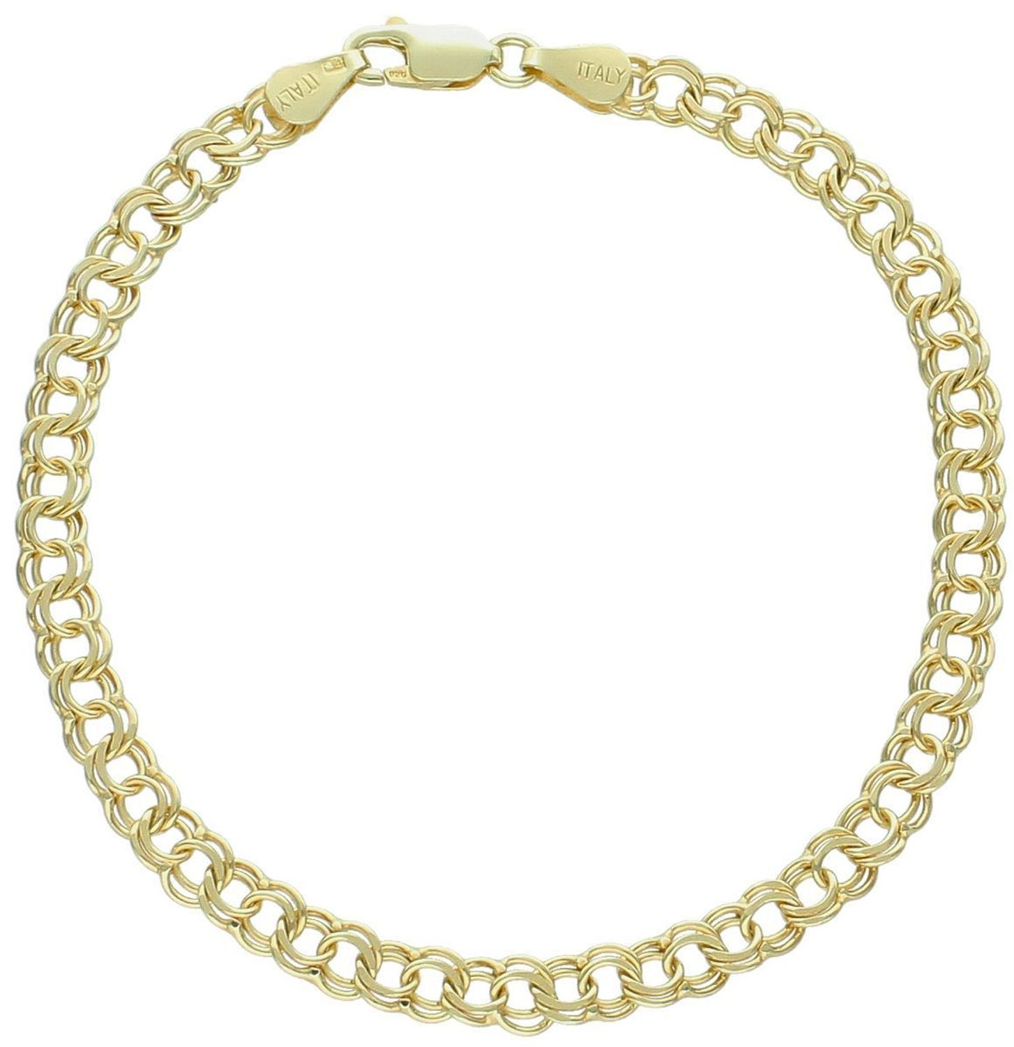 Bransoletka srebrna pozłacana próba 925, garibldi DIA-BRA-12527-925 5,4mm.jpg